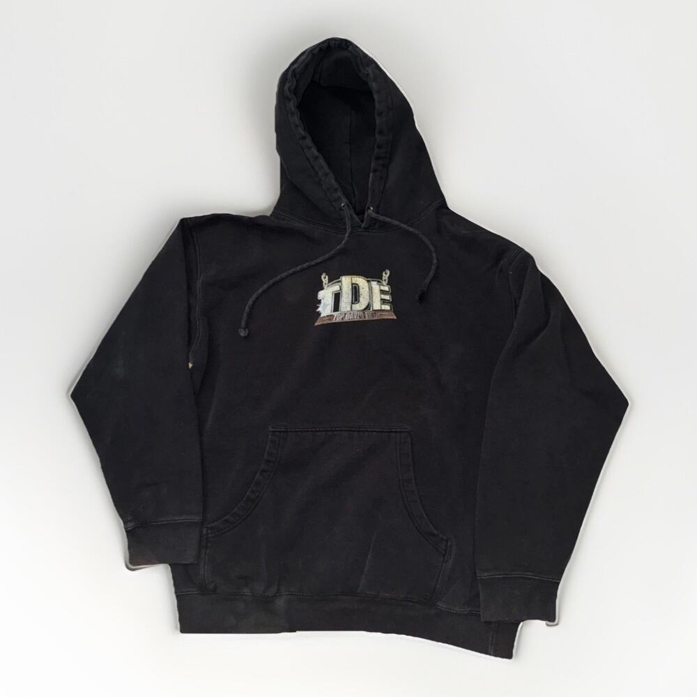 TDE Top Dawg Entertainment Hoodie Black Large “Hustle Like Your Broke” 23x25